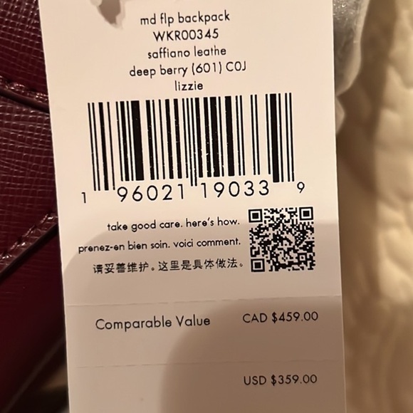 15. Kate Spade Lizzie Medium Flap Backpack in Deep Berry - Picture 11 of 14